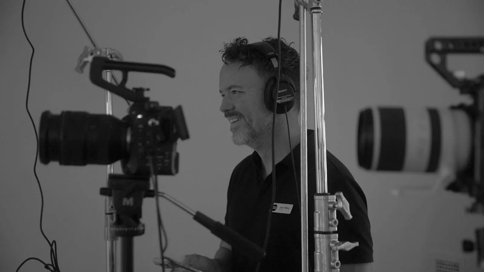 Josh Miles behind the camera on set at Fox Photo Studios