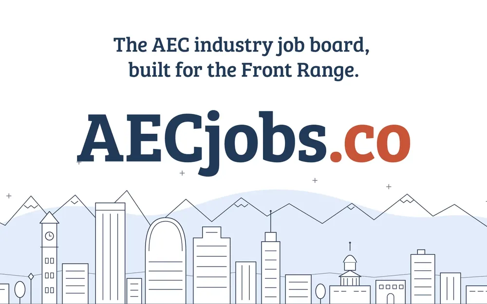 AECjobs.co homepage: the AEC industry job board, built for the Front Range